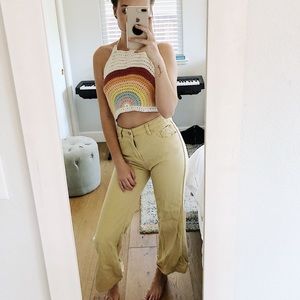 VINTAGE yellow flare pants